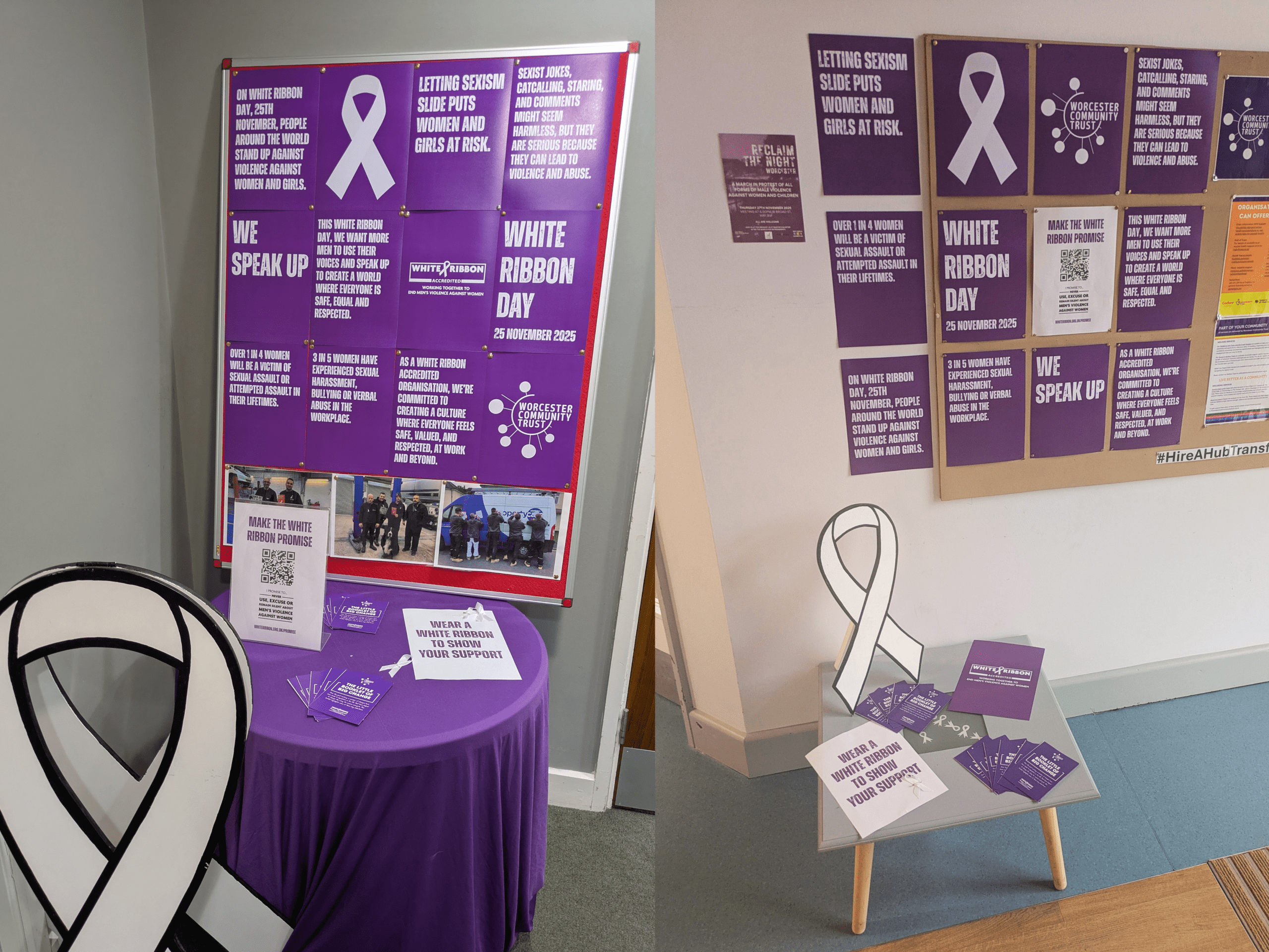 White Ribbon Hub Displays 2025